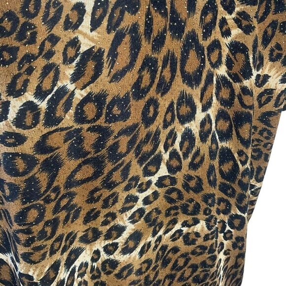 JOSTAR Open Front Lightweight Jacket Short Sleeve Animal Print Size L - Picture 9 of 14
